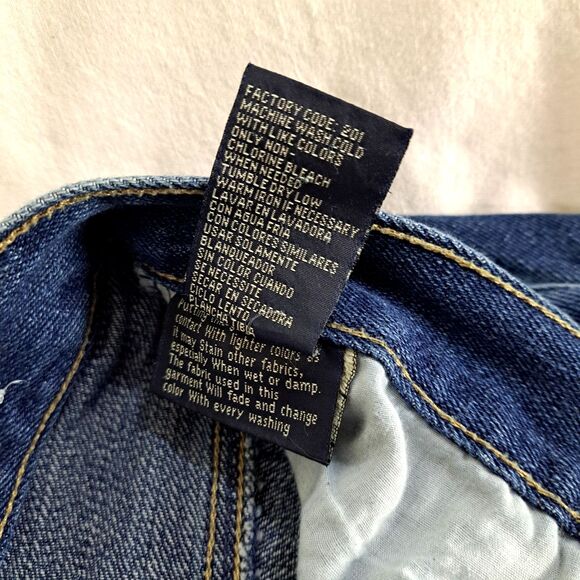 Iron Jeans Vintage USA Dark Denim Straight Leg 38x32 Pockets Zip Logo Button - Picture 8 of 14